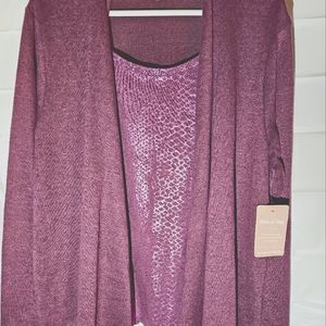 White Stag  size 16-18 New Tags On Purple Light weight Cardigan Sweater